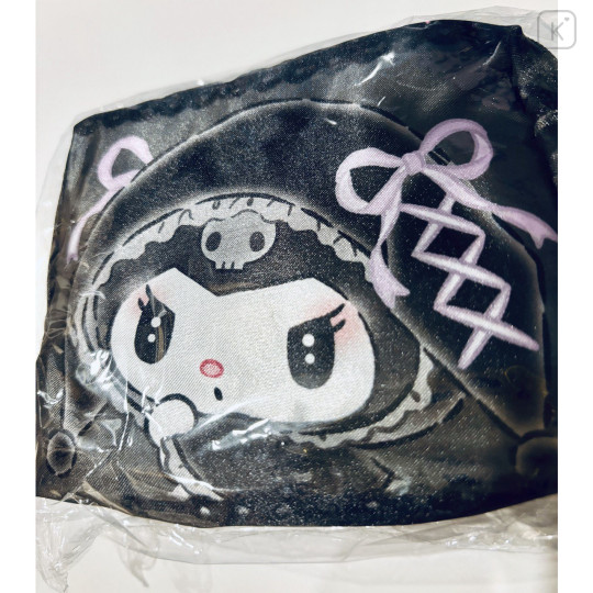 Japan Sanrio Eco Shopping Bag & Pouch - Kuromi / Moonlit Melokuro Midnight - 4