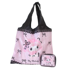 Japan Sanrio Eco Shopping Bag & Pouch - My Melody / Midnight Melokuro