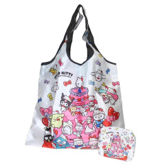 Japan Sanrio Eco Shopping Bag & Pouch - Party / Hello Kitty 50th Anniversary