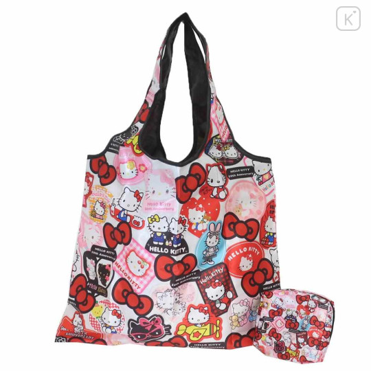 Japan Sanrio Eco Shopping Bag & Pouch - Hello Kitty 50th Anniversary - 1