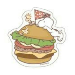 Japan Peanuts Vinyl Deco Sticker - Snoopy Diner / 60's Retro Hamburger