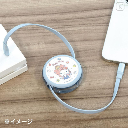 Japan Sanrio Reel USB Type-C to Type-C Sync & Power Cable - Hello Kitty - 5