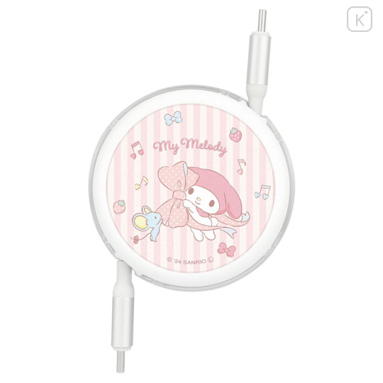 Japan Sanrio Reel USB Type-C to Type-C Sync & Power Cable - My Melody - 2