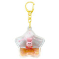 Japan Kirby Floating Sequins Keychain - Kirby : Star & Heart Orange - 1