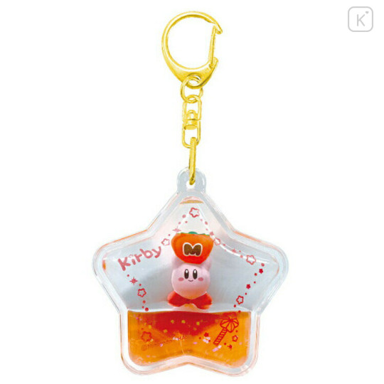 Japan Kirby Floating Sequins Keychain - Kirby : Star & Tomato - 1