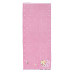 Japan San-X Jacquard Face Towel - Korilakkuma / Pink Strawberry