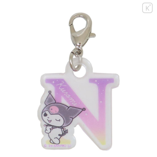 Japan Sanrio Alphabet Acrylic Keychain - Kuromi / N - 1