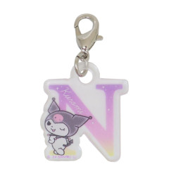 Japan Sanrio Alphabet Acrylic Keychain - Kuromi / N