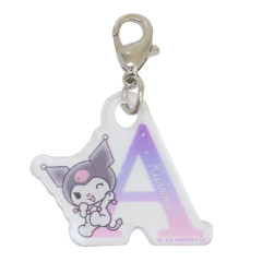 Japan Sanrio Alphabet Acrylic Keychain - Kuromi / A