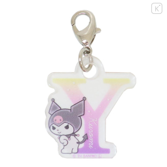 Japan Sanrio Alphabet Acrylic Keychain - Kuromi / Y - 1