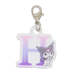 Japan Sanrio Alphabet Acrylic Keychain - Kuromi / H