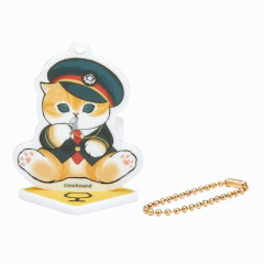 Japan Mofusand Mofumofu Station Acrylic Stand & Keychain - Cat / Sitting Station Staff