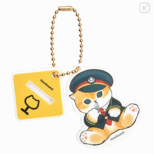 Japan Mofusand Mofumofu Station Acrylic Stand & Keychain - Cat / Sitting Station Staff - 3