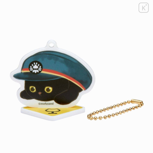 Japan Mofusand Mofumofu Station Acrylic Stand & Keychain - Cat / Black Cat - 1