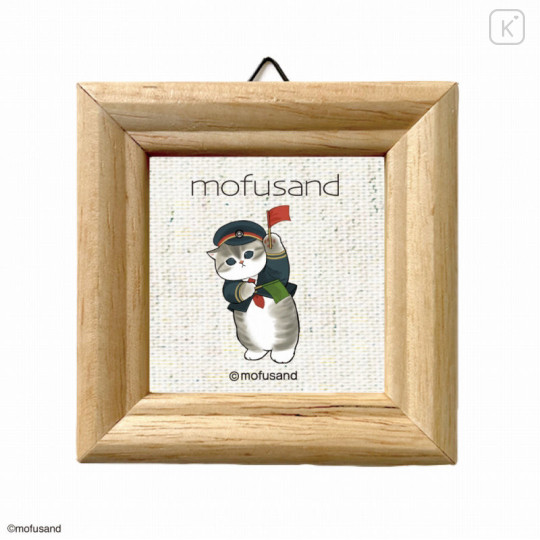 Japan Mofusand Mofumofu Station Cloth Mini Frame - Cat : Flag - 1