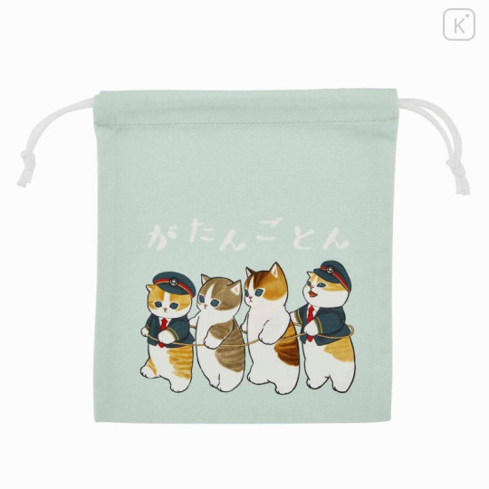 Japan Mofusand Mofumofu Station Drawstring Bag - Cat / Clatter Clatter - 1