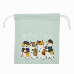 Japan Mofusand Mofumofu Station Drawstring Bag - Cat / Clatter Clatter