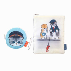 Japan Mofusand Mofumofu Station Pouch 2 Size Set - Cat