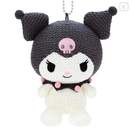 Japan Sanrio Original Amigurumi Style Knit Mascot Holder - Kuromi - 2