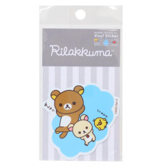 Japan San-X Vinyl Sticker - Rilakkuma & Friends / Chill On Cloud