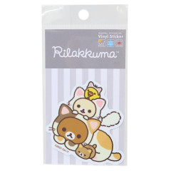 Japan San-X Vinyl Sticker - Rilakkuma & Friends / Cat Costume