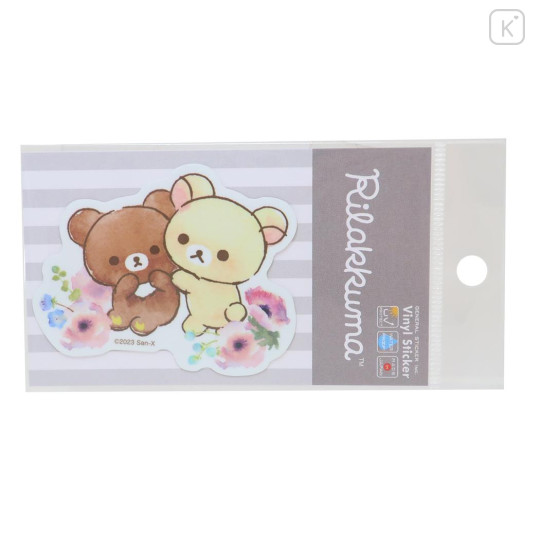 Japan San-X Vinyl Sticker - Korilakkuma & Chairoikoguma / Flower Tea Time A - 1