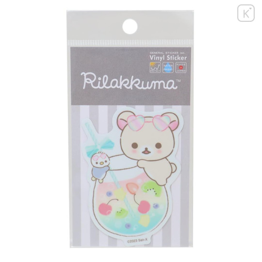 Japan San-X Vinyl Sticker - Korilakkuma / Soda Drink - 1