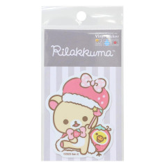 Japan San-X Vinyl Sticker - Korilakkuma & Kiiroitori / Strawberry King