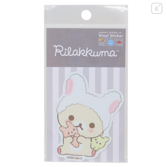 Japan San-X Vinyl Sticker - Korilakkuma / Bunny - 1