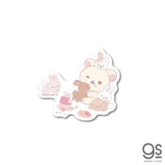 Japan San-X Vinyl Sticker - Rilakkuma / Korilakkuma and Rabbit Tea Time