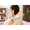 Japan Mofusand Travel Fluffy Neck Pillow Cushion - Cat / Brown & White Nyan - 2