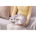 Japan Mofusand Travel Fluffy Neck Pillow Cushion - Cat / Brown & White Nyan - 3