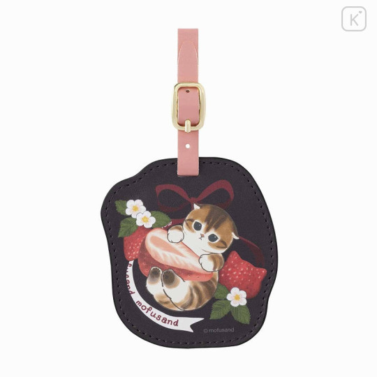 Japan Mofusand Luggage Tag - Cat / Strawberry Black & Pink - 1