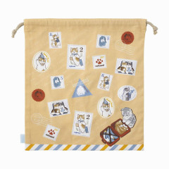 Japan Mofusand Drawstring Bag (L) - Cat / Travel Memory