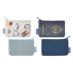 Japan Mofusand Mini Flat Pouch Set - Cat / Travel Memory