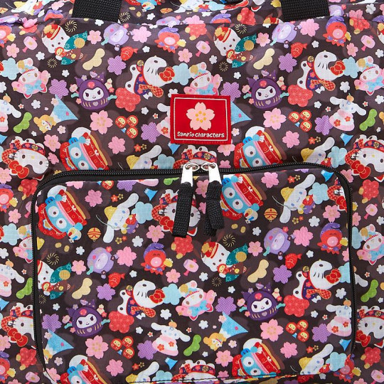 Japan Sanrio Folding Boston Bag - Black - 4