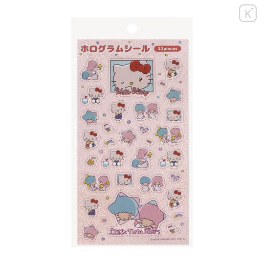 Japan Sanrio Silver Hologram Seal Sticker - Clingy Tears Red - 1