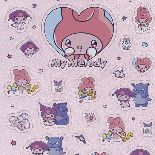 Japan Sanrio Silver Hologram Seal Sticker - Clingy Tears Pink - 3