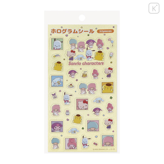 Japan Sanrio Silver Hologram Seal Sticker - Clingy Tears Yellow - 1