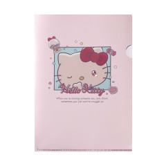 Japan Sanrio A4 Clear File - Hello Kitty / Clingy Tears