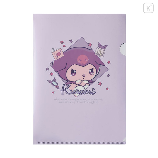 Japan Sanrio A4 Clear File - Kuromi / Clingy Tears - 1