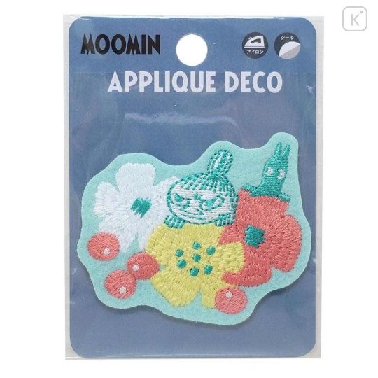 Japan Moomin Fluffy Embroidery Sticker Patch - Little My / Flower - 1