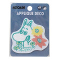 Japan Moomin Embroidery Sticker Patch - Moomintroll / Flower - 1