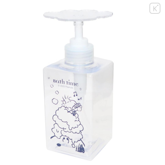 Japan Peanuts Soap Dispenser Bottle - Snoopy & Woodstock / Bath Time - 1