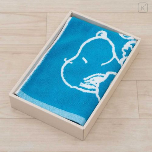 Japan Peanuts Jacquard Mat - Snoopy / Bath Time Blue & White - 4