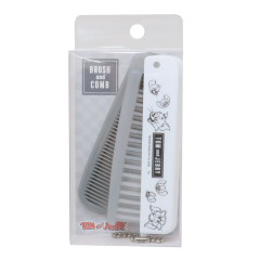 Japan Tom and Jerry Folding Compact Comb & Brush - Grey White