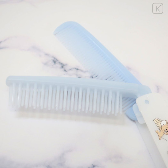 Japan Tom and Jerry Folding Compact Comb & Brush - Blue White - 3