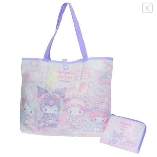 Japan Sanrio Eco Shopping Bag & Pouch - Girls / Dolly Mix - 1