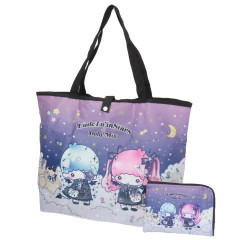 Japan Sanrio Eco Shopping Bag & Pouch - Little Twin Stars / Dolly Mix