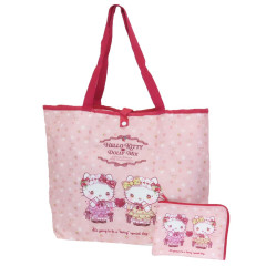 Japan Sanrio Eco Shopping Bag & Pouch - Hello Kitty & Hello Mimmy / Dolly Mix
